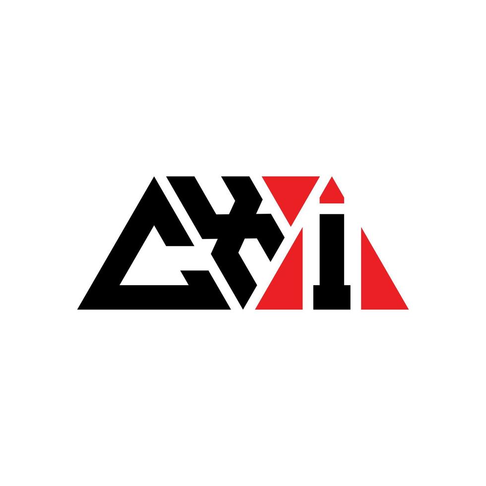 Cxi-Dreieck-Buchstaben-Logo-Design mit Dreiecksform. Cxi-Dreieck-Logo-Design-Monogramm. Cxi-Dreieck-Vektor-Logo-Vorlage mit roter Farbe. cxi dreieckiges Logo einfaches, elegantes und luxuriöses Logo. cxi vektor