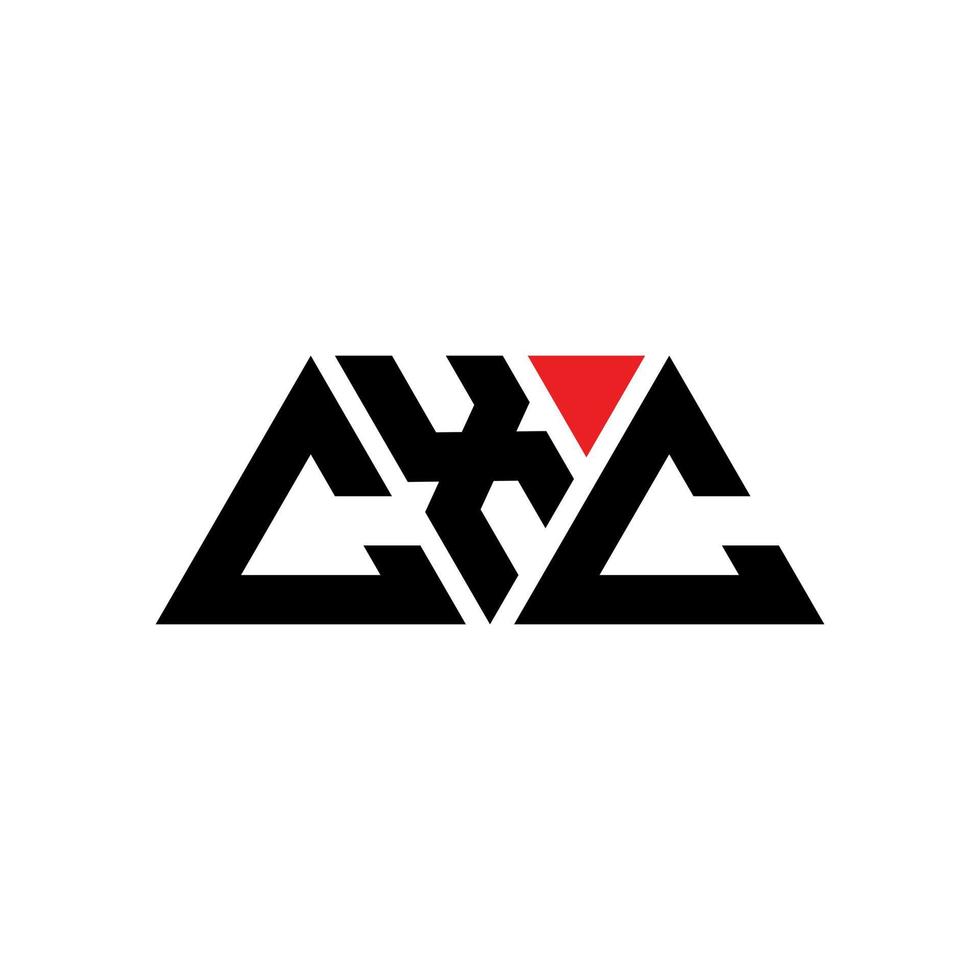 cxc triangel bokstavslogotypdesign med triangelform. cxc triangel logotyp design monogram. cxc triangel vektor logotyp mall med röd färg. cxc triangulär logotyp enkel, elegant och lyxig logotyp. cxc