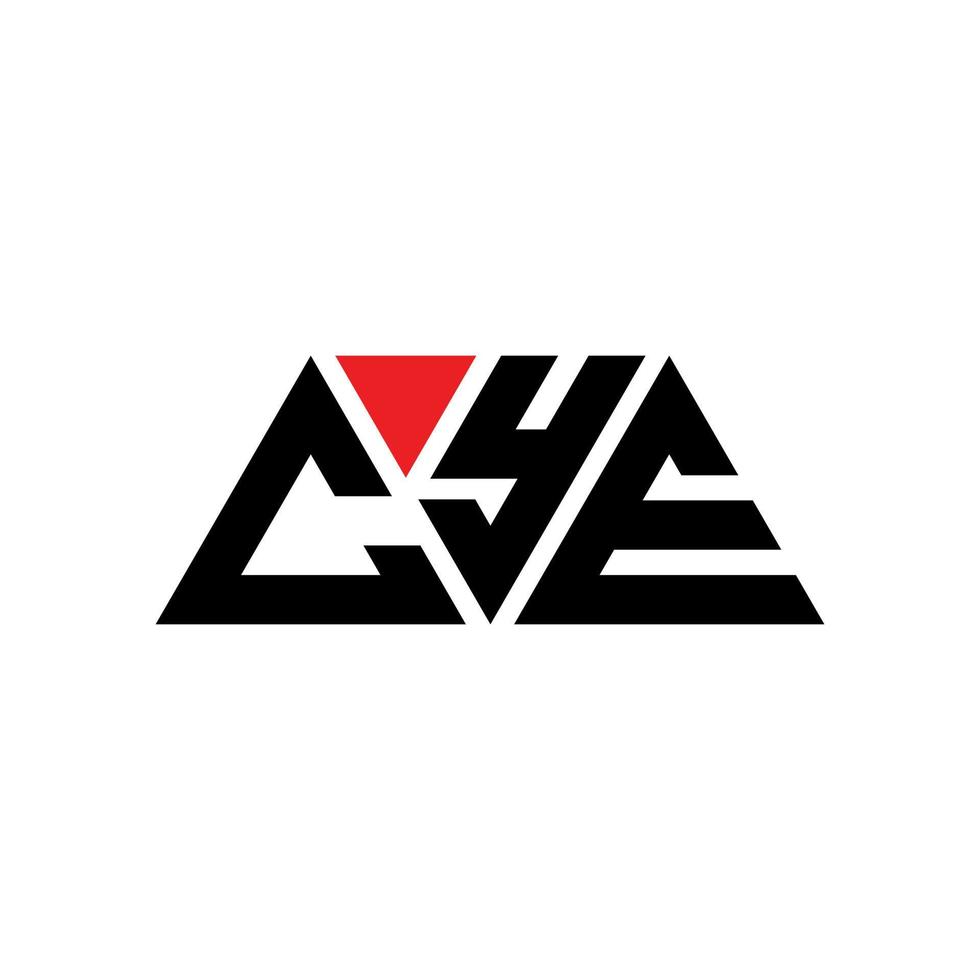 Cye-Dreieck-Buchstaben-Logo-Design mit Dreiecksform. Cye-Dreieck-Logo-Design-Monogramm. Cye-Dreieck-Vektor-Logo-Vorlage mit roter Farbe. Cye dreieckiges Logo einfaches, elegantes und luxuriöses Logo. cye vektor