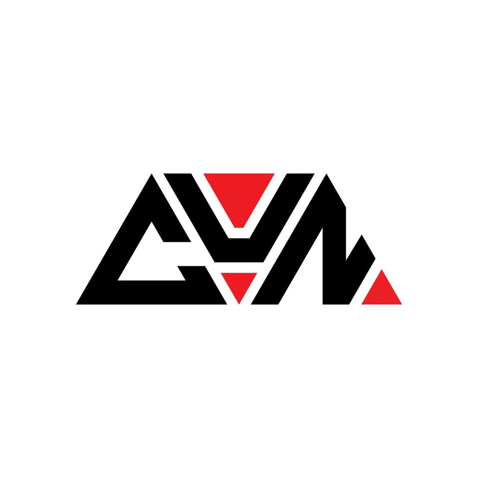 Cun-Dreieck-Buchstaben-Logo-Design mit Dreiecksform. Cun-Dreieck-Logo-Design-Monogramm. Cun-Dreieck-Vektor-Logo-Vorlage mit roter Farbe. Cun dreieckiges Logo einfaches, elegantes und luxuriöses Logo. cun vektor