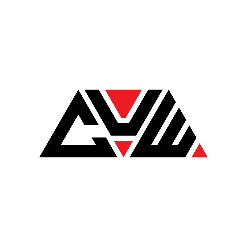 Cuw-Dreieck-Buchstaben-Logo-Design mit Dreiecksform. Cuw-Dreieck-Logo-Design-Monogramm. Cuw-Dreieck-Vektor-Logo-Vorlage mit roter Farbe. Cuw dreieckiges Logo einfaches, elegantes und luxuriöses Logo. kuw vektor
