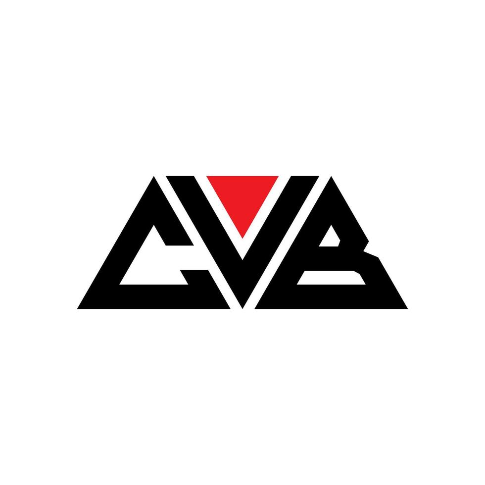 CVB-Dreieck-Buchstaben-Logo-Design mit Dreiecksform. CVB-Dreieck-Logo-Design-Monogramm. CVB-Dreieck-Vektor-Logo-Vorlage mit roter Farbe. CVB dreieckiges Logo einfaches, elegantes und luxuriöses Logo. Lebenslauf vektor