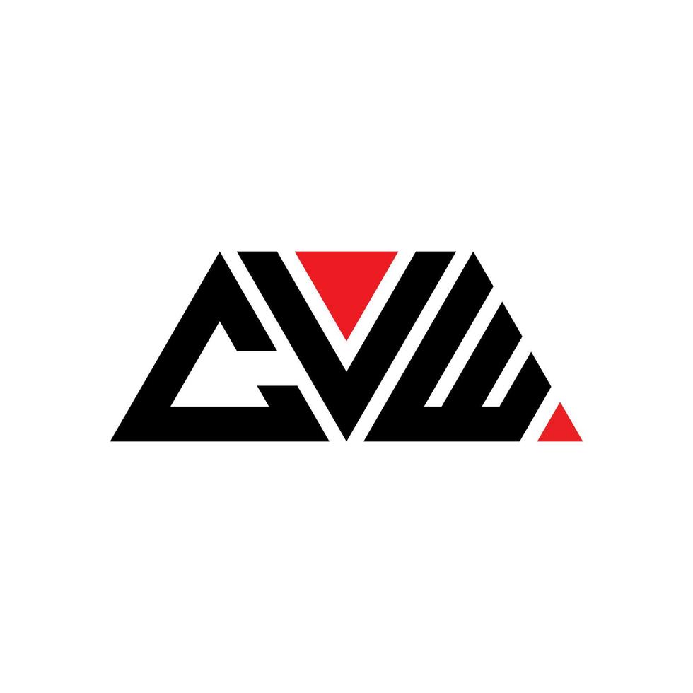 CVW-Dreieck-Buchstaben-Logo-Design mit Dreiecksform. CVW-Dreieck-Logo-Design-Monogramm. CVW-Dreieck-Vektor-Logo-Vorlage mit roter Farbe. cvw dreieckiges Logo einfaches, elegantes und luxuriöses Logo. Lebenslauf vektor