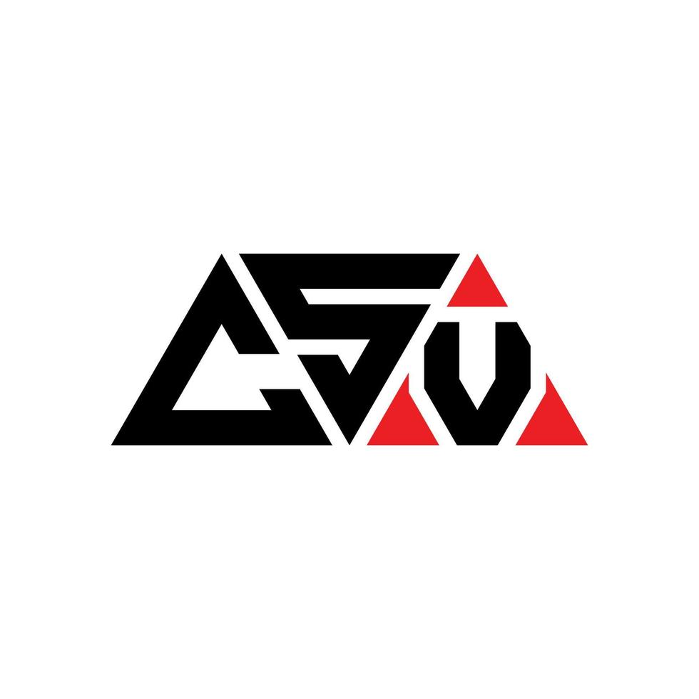 CSV-Dreieck-Buchstaben-Logo-Design mit Dreiecksform. CSV-Dreieck-Logo-Design-Monogramm. CSV-Dreieck-Vektor-Logo-Vorlage mit roter Farbe. CSV dreieckiges Logo einfaches, elegantes und luxuriöses Logo. csv vektor