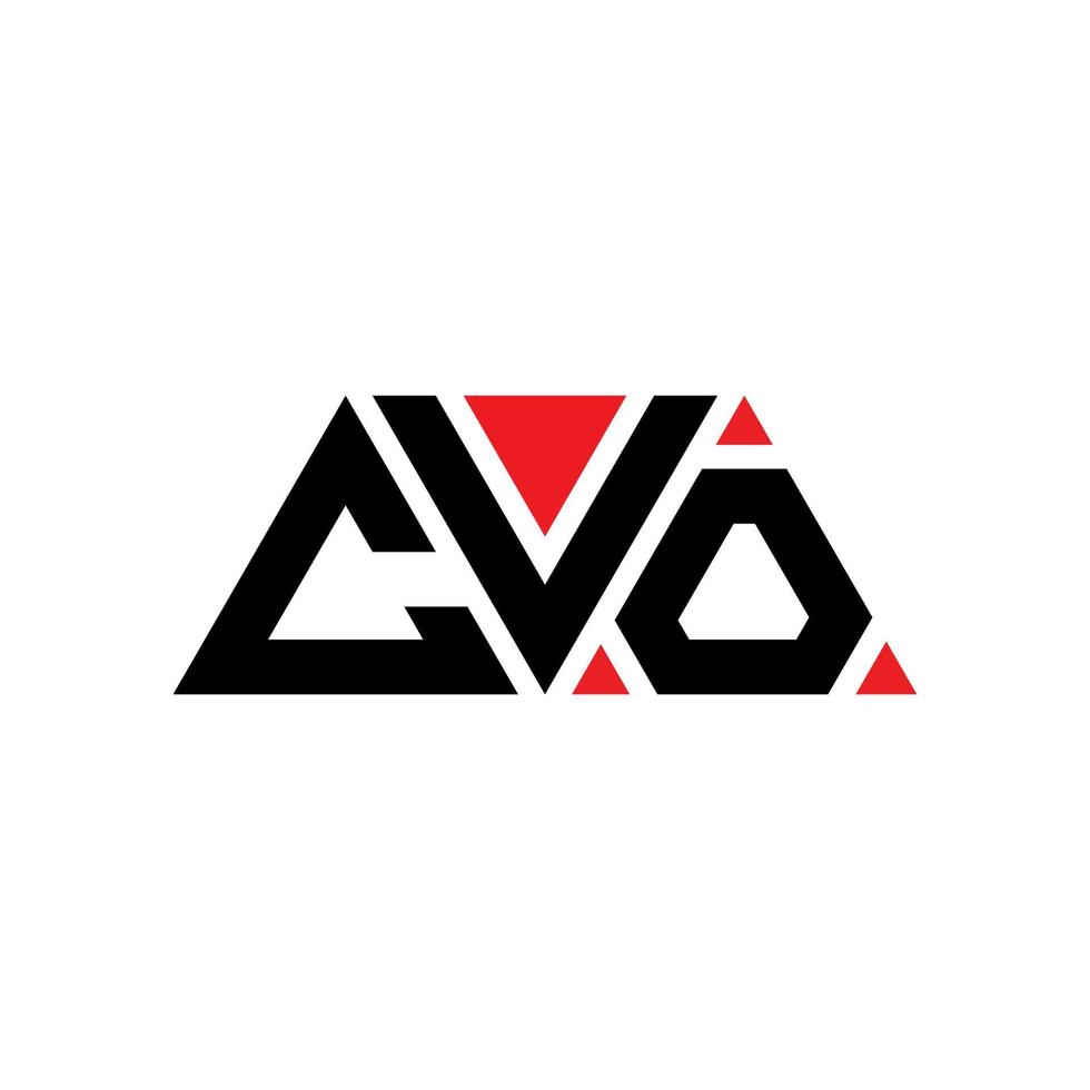 cvo-Dreieck-Buchstaben-Logo-Design mit Dreiecksform. cvo-Dreieck-Logo-Design-Monogramm. cvo-Dreieck-Vektor-Logo-Vorlage mit roter Farbe. cvo dreieckiges Logo einfaches, elegantes und luxuriöses Logo. Lebenslauf vektor