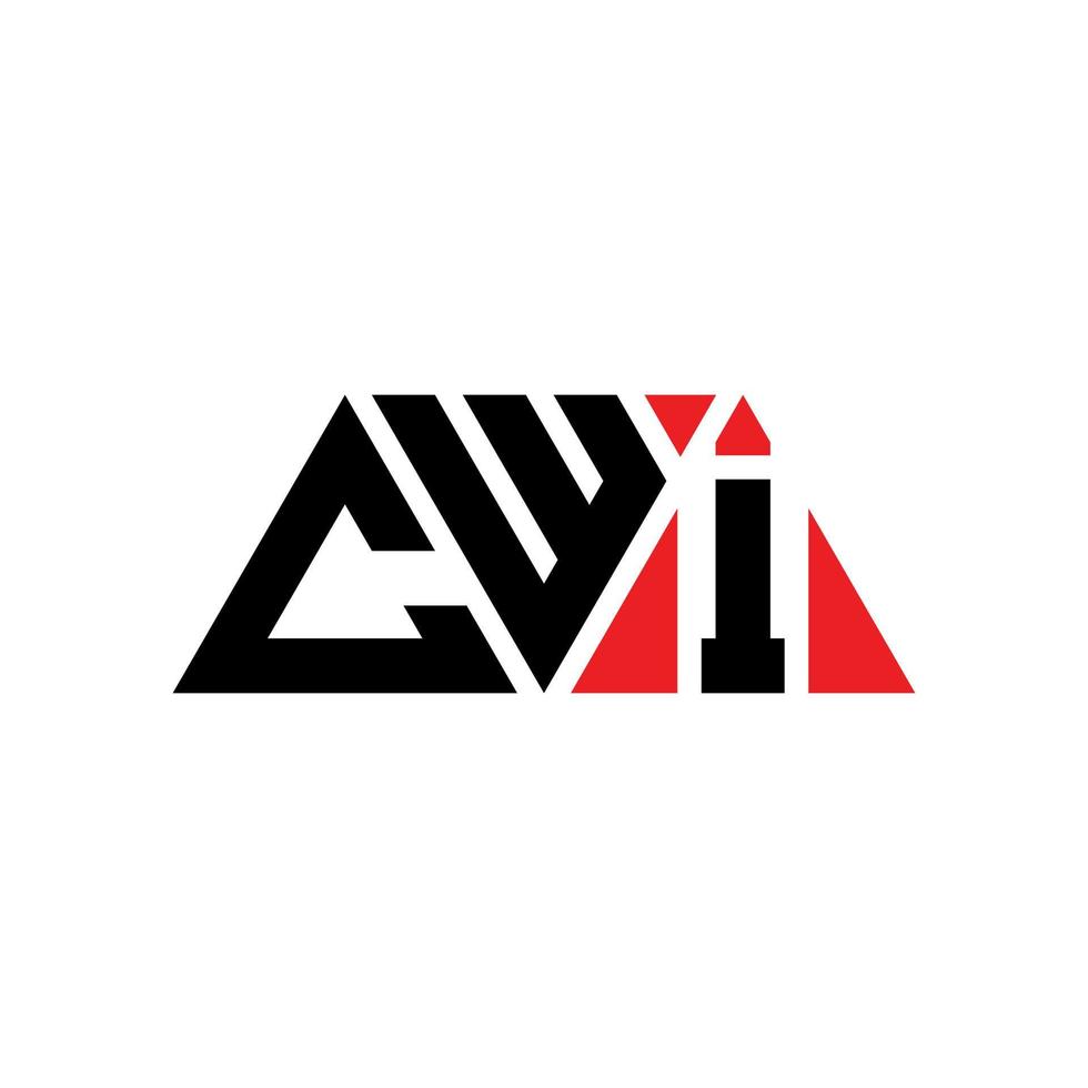 Cwi-Dreieck-Buchstaben-Logo-Design mit Dreiecksform. Cwi-Dreieck-Logo-Design-Monogramm. Cwi-Dreieck-Vektor-Logo-Vorlage mit roter Farbe. cwi dreieckiges Logo einfaches, elegantes und luxuriöses Logo. cwi vektor