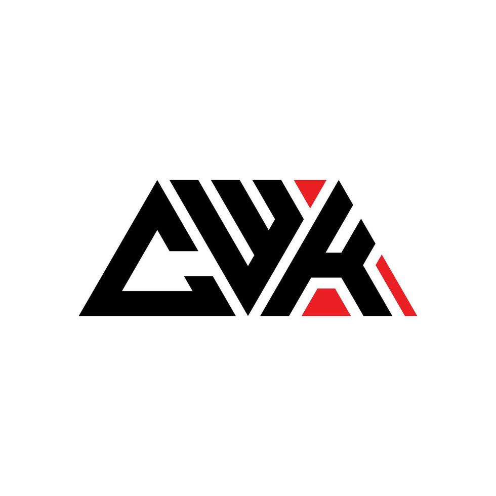 cwk-Dreieck-Buchstaben-Logo-Design mit Dreiecksform. Cwk-Dreieck-Logo-Design-Monogramm. cwk-Dreieck-Vektor-Logo-Vorlage mit roter Farbe. cwk dreieckiges Logo einfaches, elegantes und luxuriöses Logo. cwk vektor