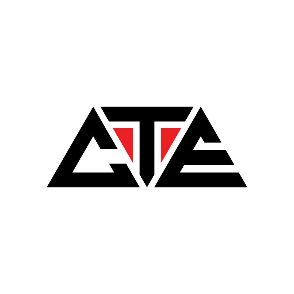 cte-Dreieck-Buchstaben-Logo-Design mit Dreiecksform. CTE-Dreieck-Logo-Design-Monogramm. CTE-Dreieck-Vektor-Logo-Vorlage mit roter Farbe. cte dreieckiges Logo einfaches, elegantes und luxuriöses Logo. cte vektor