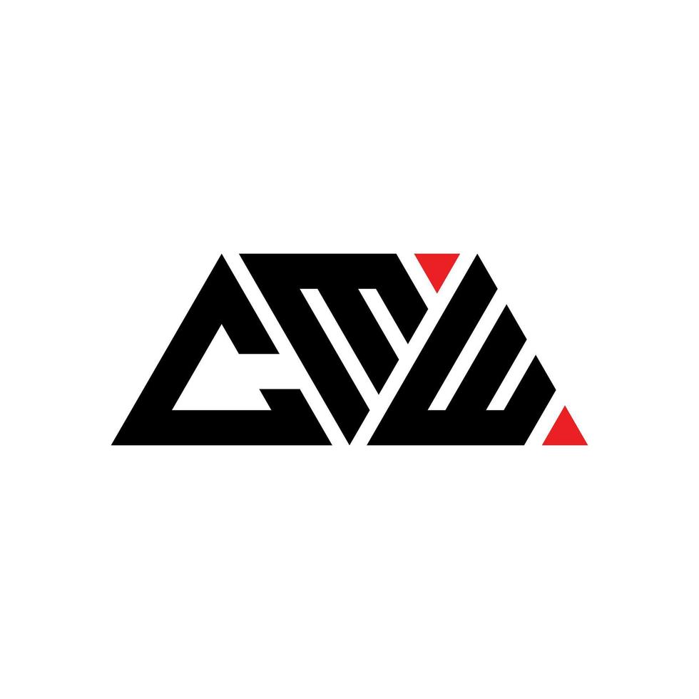 cmw-Dreieck-Buchstaben-Logo-Design mit Dreiecksform. cmw-Dreieck-Logo-Design-Monogramm. cmw-Dreieck-Vektor-Logo-Vorlage mit roter Farbe. cmw dreieckiges Logo einfaches, elegantes und luxuriöses Logo. cmw vektor