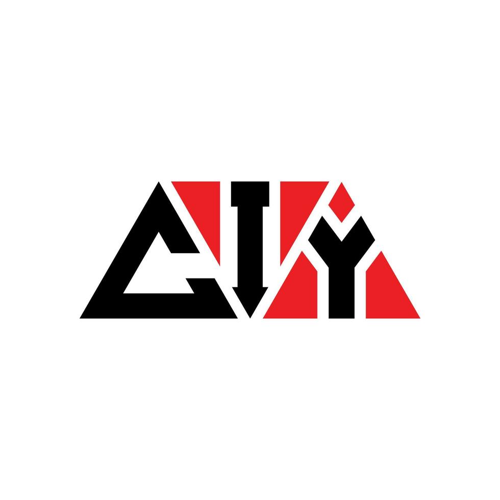 ciy-Dreieck-Buchstaben-Logo-Design mit Dreiecksform. Ciy-Dreieck-Logo-Design-Monogramm. ciy dreieck vektor logo vorlage mit roter farbe. ciy dreieckiges Logo einfaches, elegantes und luxuriöses Logo. Stadt