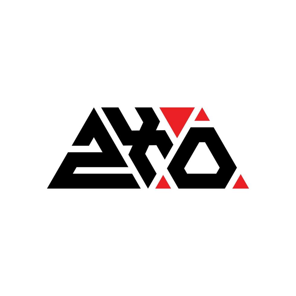 zxo triangel bokstavslogotypdesign med triangelform. zxo triangel logotyp design monogram. zxo triangel vektor logotyp mall med röd färg. zxo triangulär logotyp enkel, elegant och lyxig logotyp. zxo