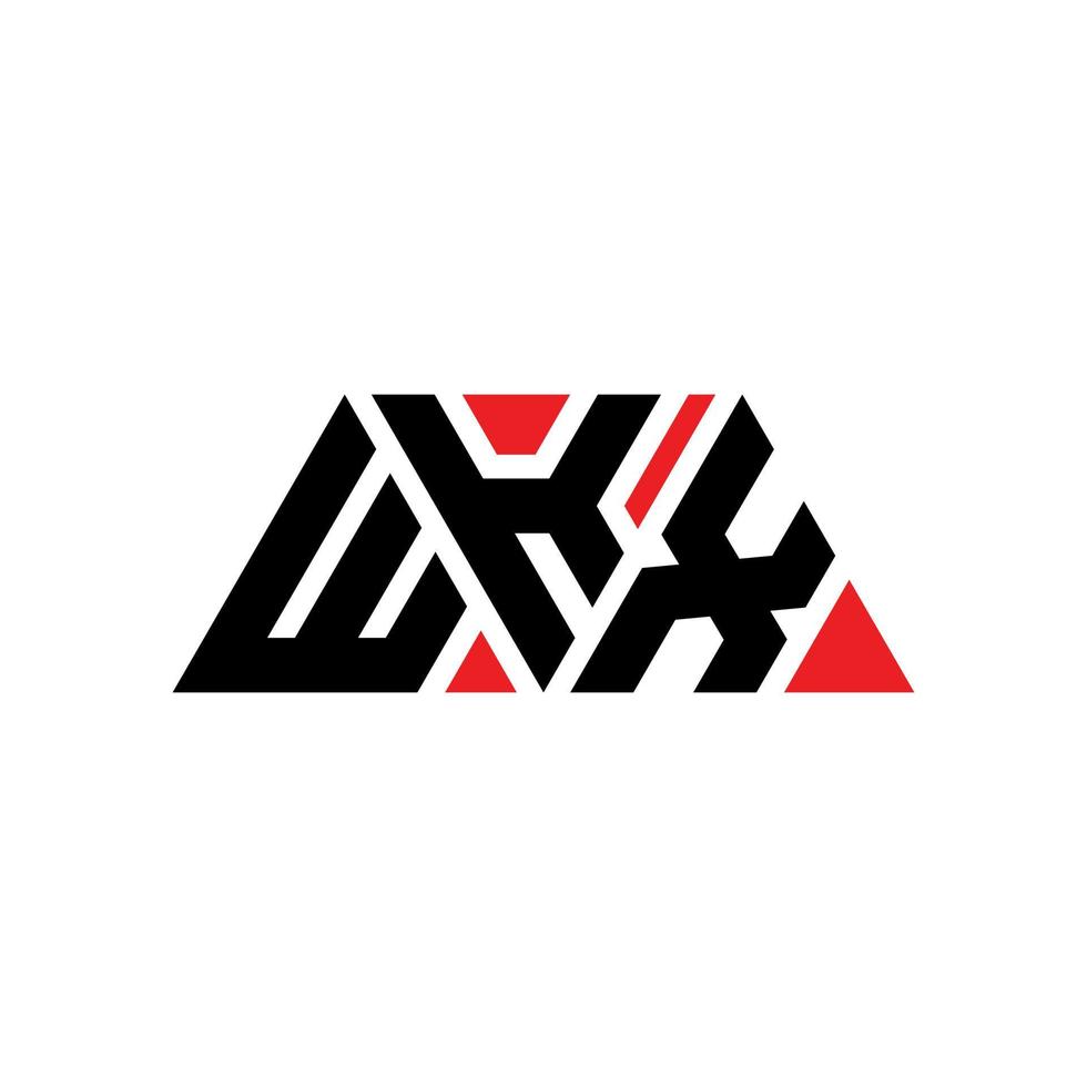 wkx triangel bokstavslogotypdesign med triangelform. wkx triangel logotyp design monogram. wkx triangel vektor logotyp mall med röd färg. wkx triangulär logotyp enkel, elegant och lyxig logotyp. wkx