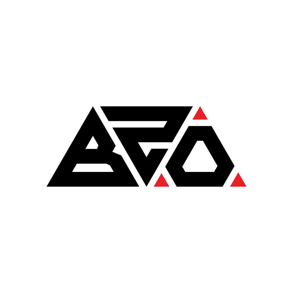 bzo triangel bokstavslogotypdesign med triangelform. bzo triangel logotyp design monogram. bzo triangel vektor logotyp mall med röd färg. bzo triangulär logotyp enkel, elegant och lyxig logotyp. bzo