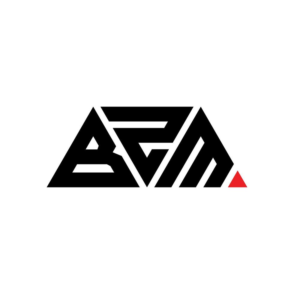 bzm-Dreieck-Buchstaben-Logo-Design mit Dreiecksform. Bzm-Dreieck-Logo-Design-Monogramm. Bzm-Dreieck-Vektor-Logo-Vorlage mit roter Farbe. bzm dreieckiges Logo einfaches, elegantes und luxuriöses Logo. bzm vektor