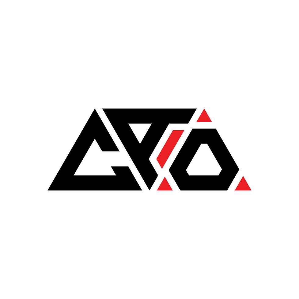Cao-Dreieck-Buchstaben-Logo-Design mit Dreiecksform. Cao-Dreieck-Logo-Design-Monogramm. Cao-Dreieck-Vektor-Logo-Vorlage mit roter Farbe. Cao dreieckiges Logo einfaches, elegantes und luxuriöses Logo. Cao vektor