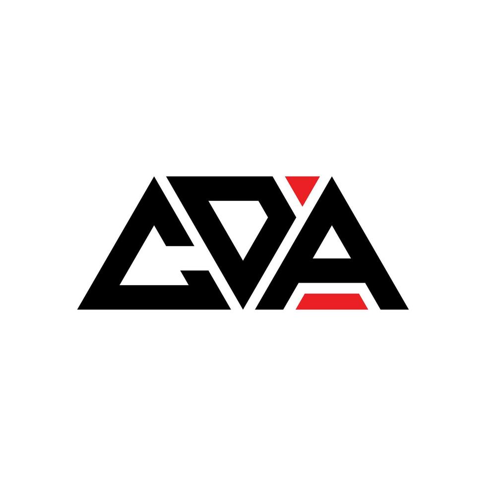 cda-Dreieck-Buchstaben-Logo-Design mit Dreiecksform. CDA-Dreieck-Logo-Design-Monogramm. CDA-Dreieck-Vektor-Logo-Vorlage mit roter Farbe. cda dreieckiges logo einfaches, elegantes und luxuriöses logo. cda vektor