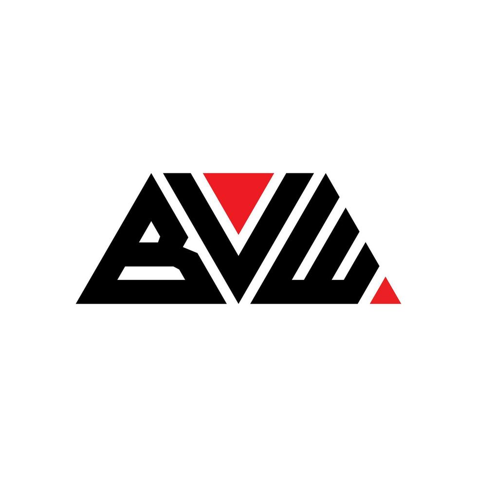 bvw Dreiecksbuchstaben-Logo-Design mit Dreiecksform. bvw-Dreieck-Logo-Design-Monogramm. bvw-Dreieck-Vektor-Logo-Vorlage mit roter Farbe. bvw dreieckiges Logo einfaches, elegantes und luxuriöses Logo. bvw vektor