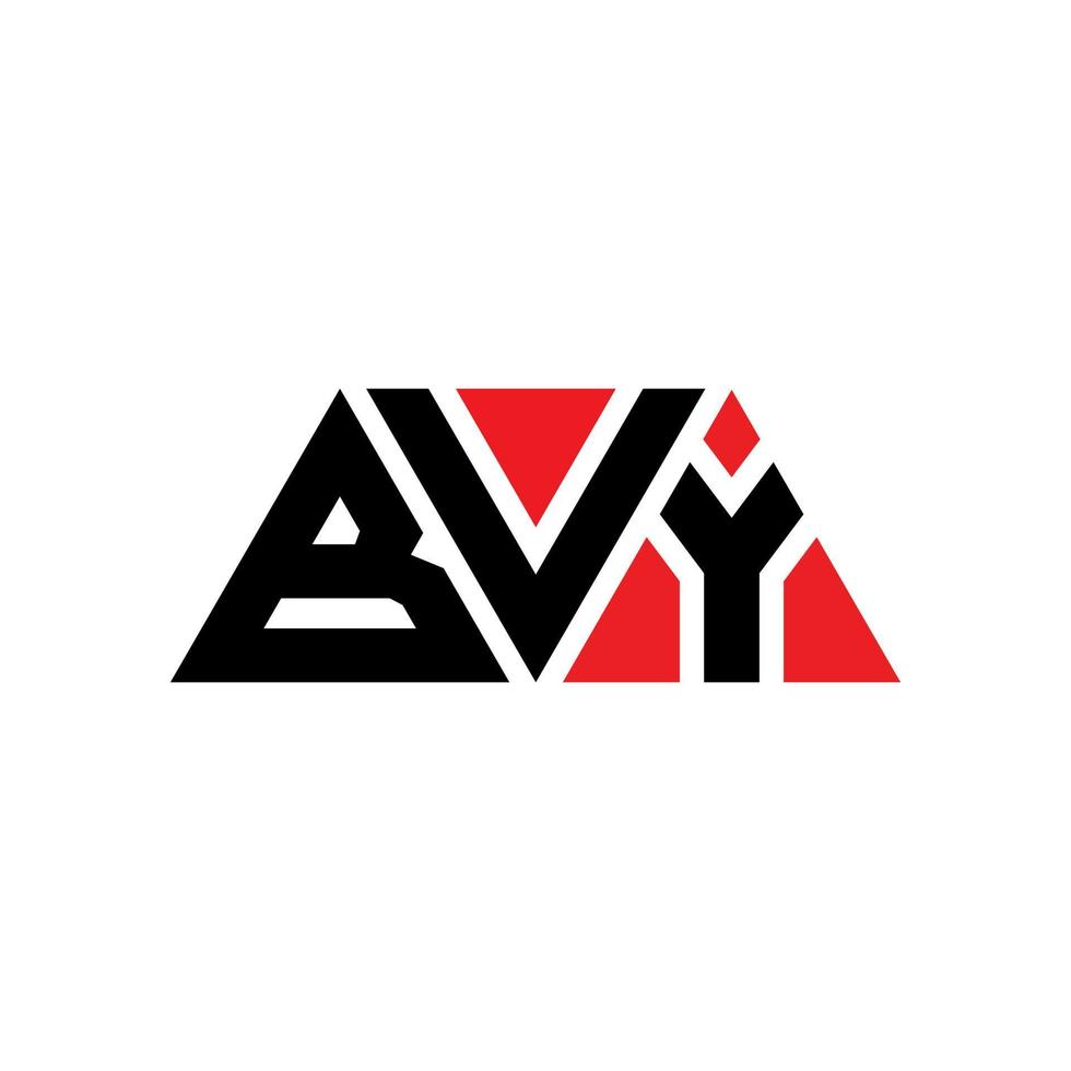 bvy Dreiecksbuchstaben-Logo-Design mit Dreiecksform. bvy-Dreieck-Logo-Design-Monogramm. Bvy-Dreieck-Vektor-Logo-Vorlage mit roter Farbe. bvy dreieckiges Logo einfaches, elegantes und luxuriöses Logo. bvy vektor