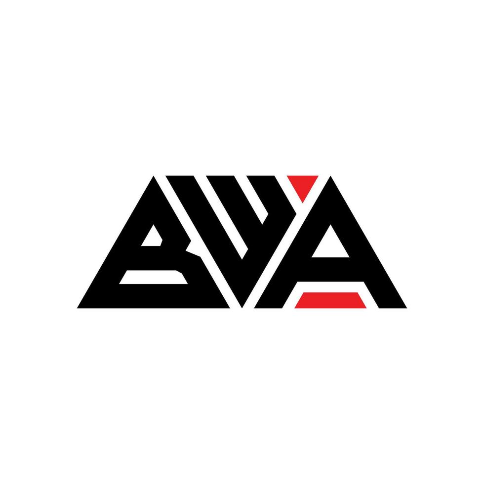 bwa-Dreieck-Buchstaben-Logo-Design mit Dreiecksform. BWA-Dreieck-Logo-Design-Monogramm. BWA-Dreieck-Vektor-Logo-Vorlage mit roter Farbe. bwa dreieckiges Logo einfaches, elegantes und luxuriöses Logo. bwa vektor