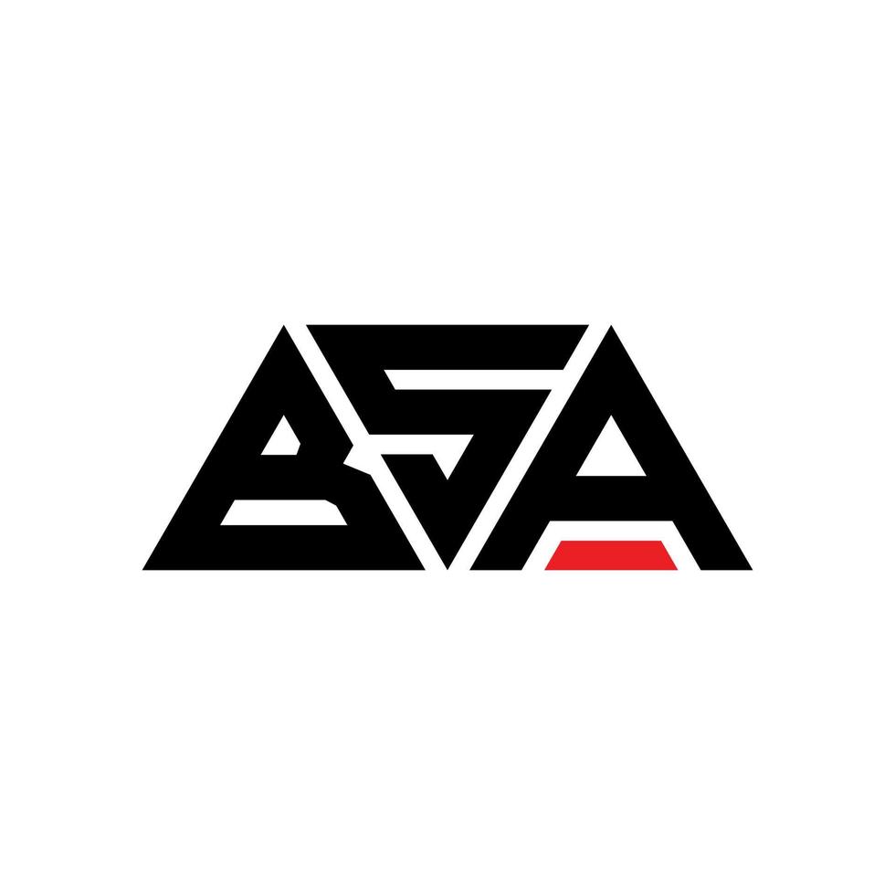 bsa-Dreieck-Buchstaben-Logo-Design mit Dreiecksform. BSA-Dreieck-Logo-Design-Monogramm. BSA-Dreieck-Vektor-Logo-Vorlage mit roter Farbe. bsa dreieckiges logo einfaches, elegantes und luxuriöses logo. bsa vektor