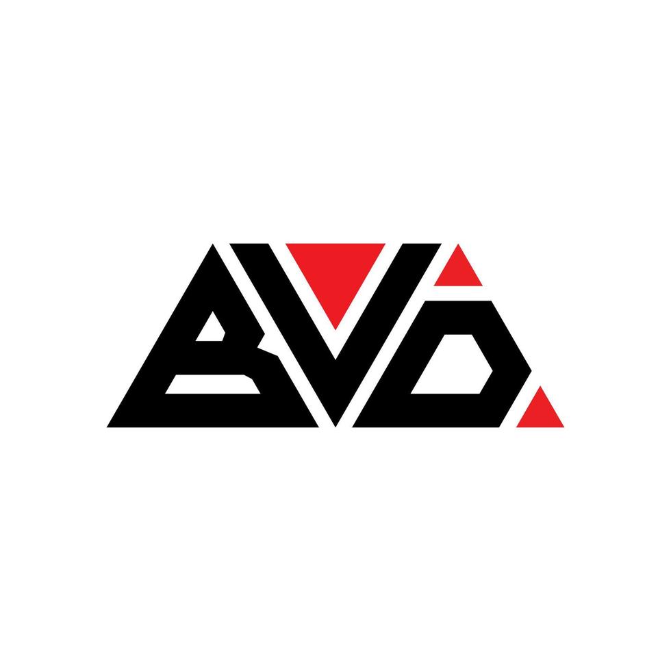bvd-Dreieck-Buchstaben-Logo-Design mit Dreiecksform. Bvd-Dreieck-Logo-Design-Monogramm. Bvd-Dreieck-Vektor-Logo-Vorlage mit roter Farbe. bvd dreieckiges logo einfaches, elegantes und luxuriöses logo. bvd vektor