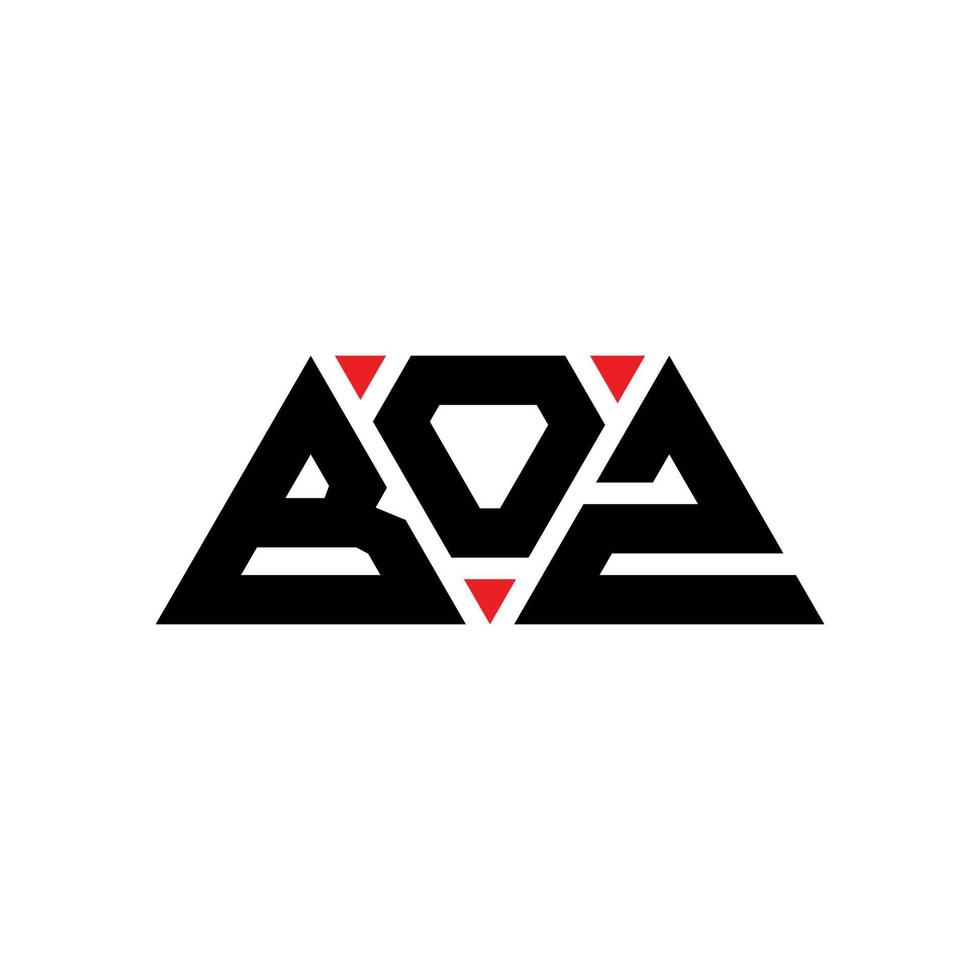boz Dreiecksbuchstaben-Logo-Design mit Dreiecksform. Boz-Dreieck-Logo-Design-Monogramm. Boz-Dreieck-Vektor-Logo-Vorlage mit roter Farbe. boz dreieckiges Logo einfaches, elegantes und luxuriöses Logo. boz vektor