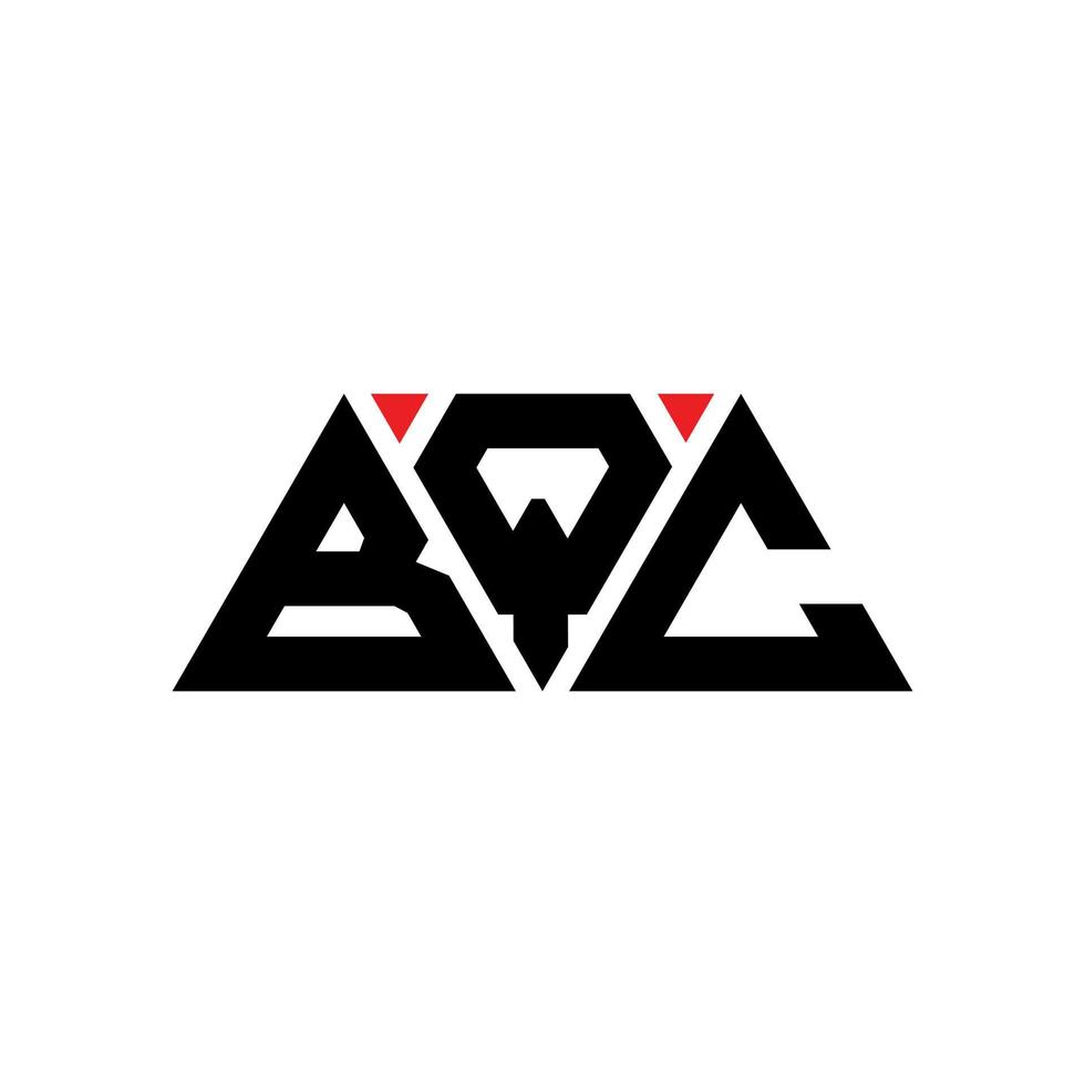 bqc triangel bokstavslogotypdesign med triangelform. bqc triangel logotyp design monogram. bqc triangel vektor logotyp mall med röd färg. bqc triangulär logotyp enkel, elegant och lyxig logotyp. bqc