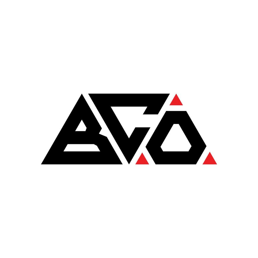 bco Dreiecksbuchstaben-Logo-Design mit Dreiecksform. bco-Dreieck-Logo-Design-Monogramm. bco-Dreieck-Vektor-Logo-Vorlage mit roter Farbe. bco dreieckiges Logo einfaches, elegantes und luxuriöses Logo. bco vektor