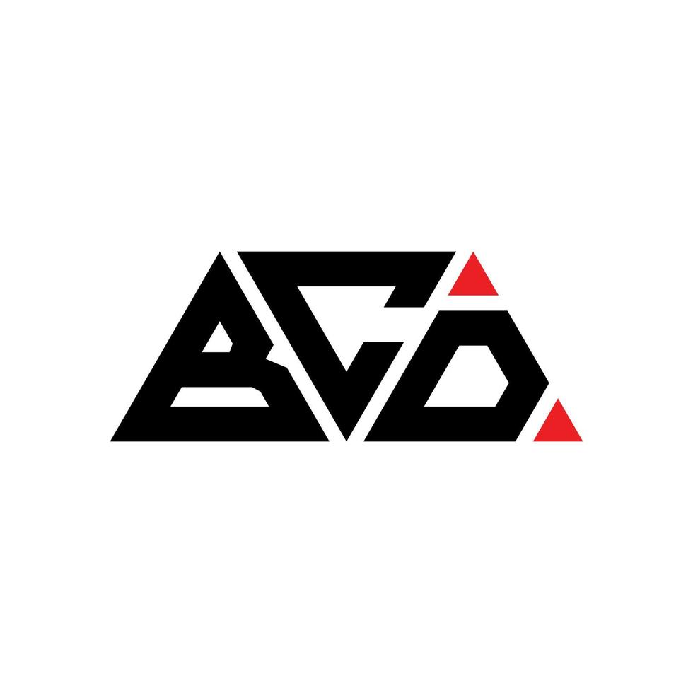 BCD-Dreieck-Buchstaben-Logo-Design mit Dreiecksform. BCD-Dreieck-Logo-Design-Monogramm. BCD-Dreieck-Vektor-Logo-Vorlage mit roter Farbe. dreieckiges bcd-logo einfaches, elegantes und luxuriöses logo. bcd vektor