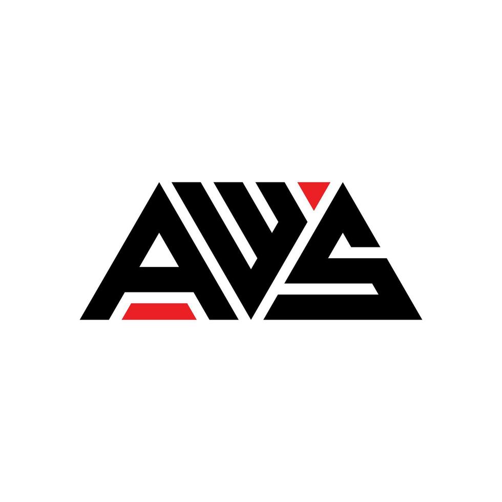 aws-Dreieck-Buchstaben-Logo-Design mit Dreiecksform. aws-Dreieck-Logo-Design-Monogramm. aws-Dreieck-Vektor-Logo-Vorlage mit roter Farbe. aws dreieckiges Logo einfaches, elegantes und luxuriöses Logo. aws vektor