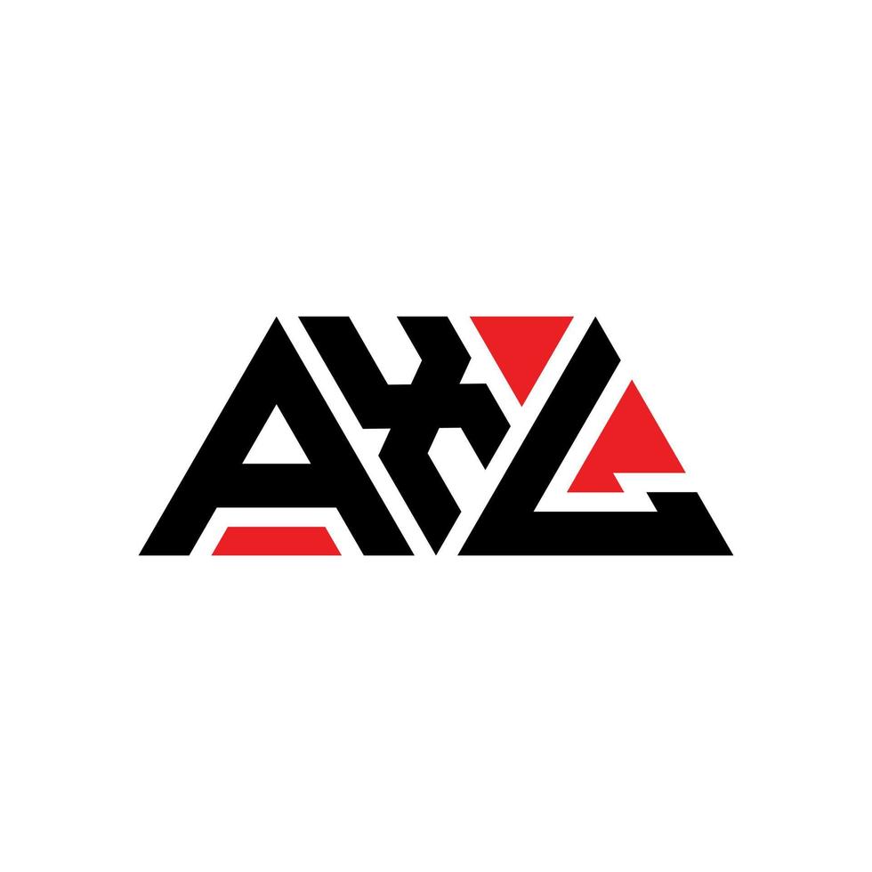 Axl Dreiecksbuchstaben-Logo-Design mit Dreiecksform. Axl-Dreieck-Logo-Design-Monogramm. Axl-Dreieck-Vektor-Logo-Vorlage mit roter Farbe. Axl dreieckiges Logo einfaches, elegantes und luxuriöses Logo. Achse vektor