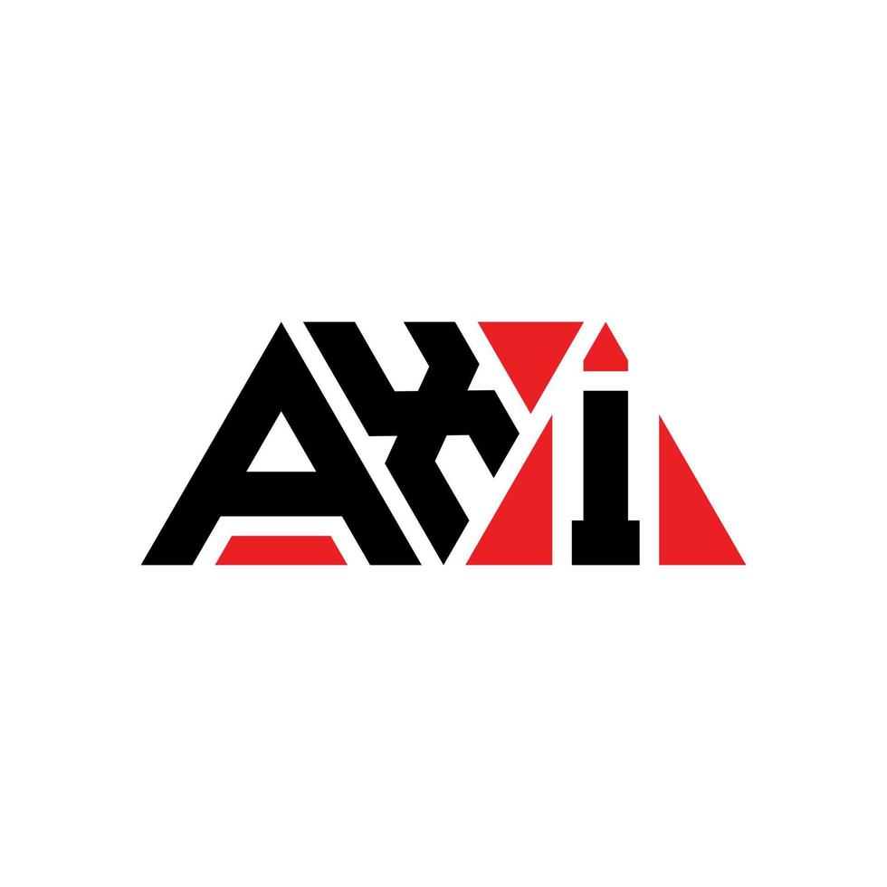 Axi-Dreieck-Buchstaben-Logo-Design mit Dreiecksform. Axi-Dreieck-Logo-Design-Monogramm. Axi-Dreieck-Vektor-Logo-Vorlage mit roter Farbe. axi dreieckiges Logo einfaches, elegantes und luxuriöses Logo. Achse vektor