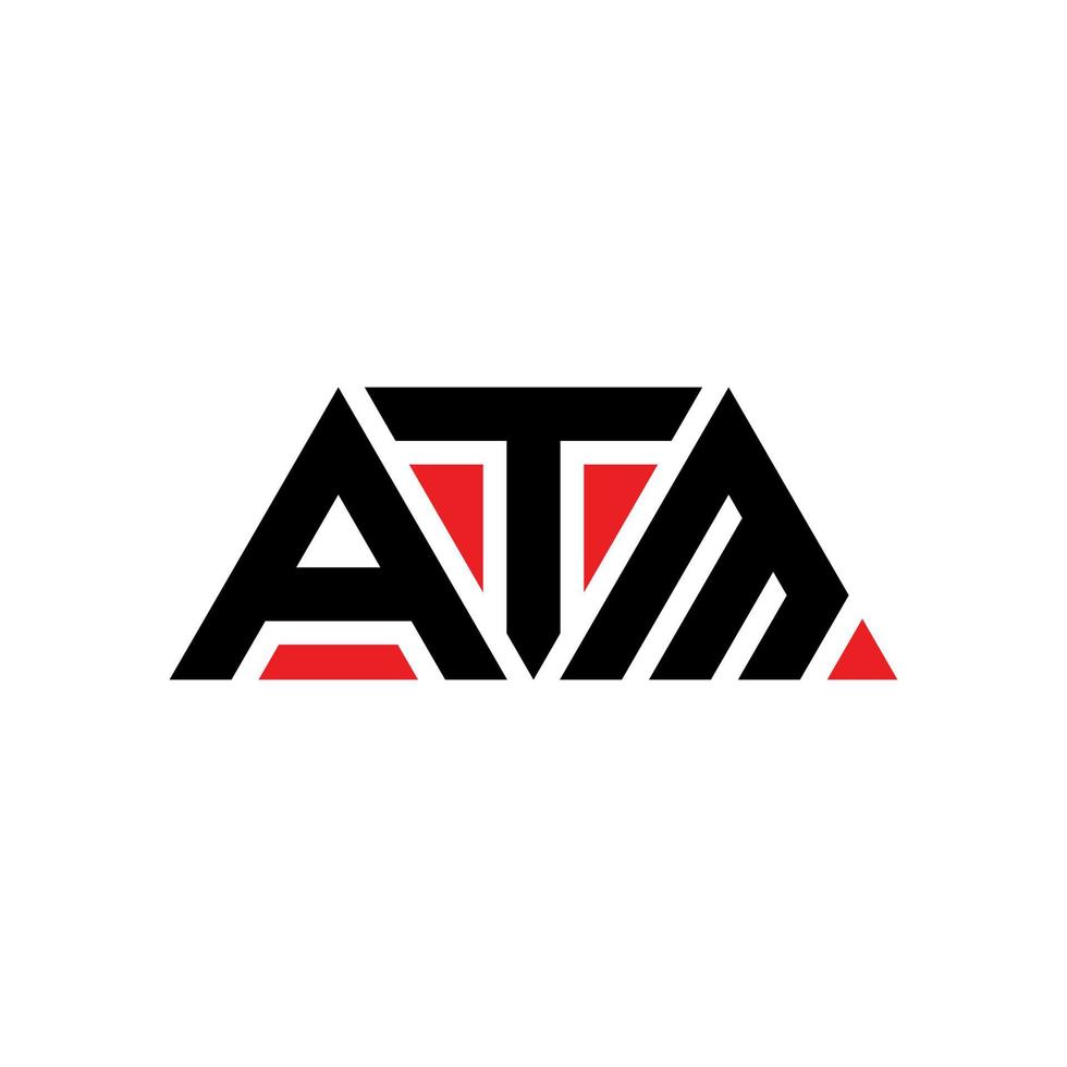 ATM-Dreieck-Buchstaben-Logo-Design mit Dreiecksform. ATM-Dreieck-Logo-Design-Monogramm. Atm-Dreieck-Vektor-Logo-Vorlage mit roter Farbe. atm dreieckiges logo einfaches, elegantes und luxuriöses logo. Geldautomat vektor