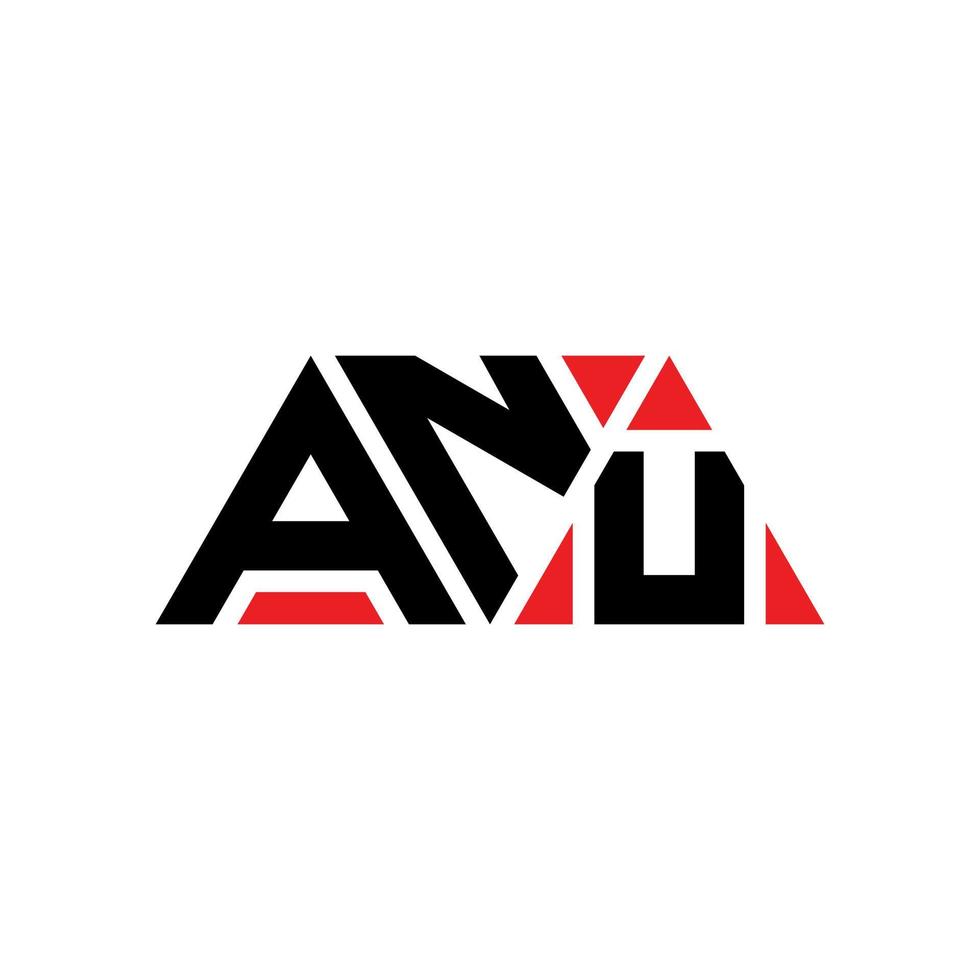 anu Dreiecksbuchstaben-Logo-Design mit Dreiecksform. Anu-Dreieck-Logo-Design-Monogramm. Anu-Dreieck-Vektor-Logo-Vorlage mit roter Farbe. anu dreieckiges Logo einfaches, elegantes und luxuriöses Logo. anu vektor