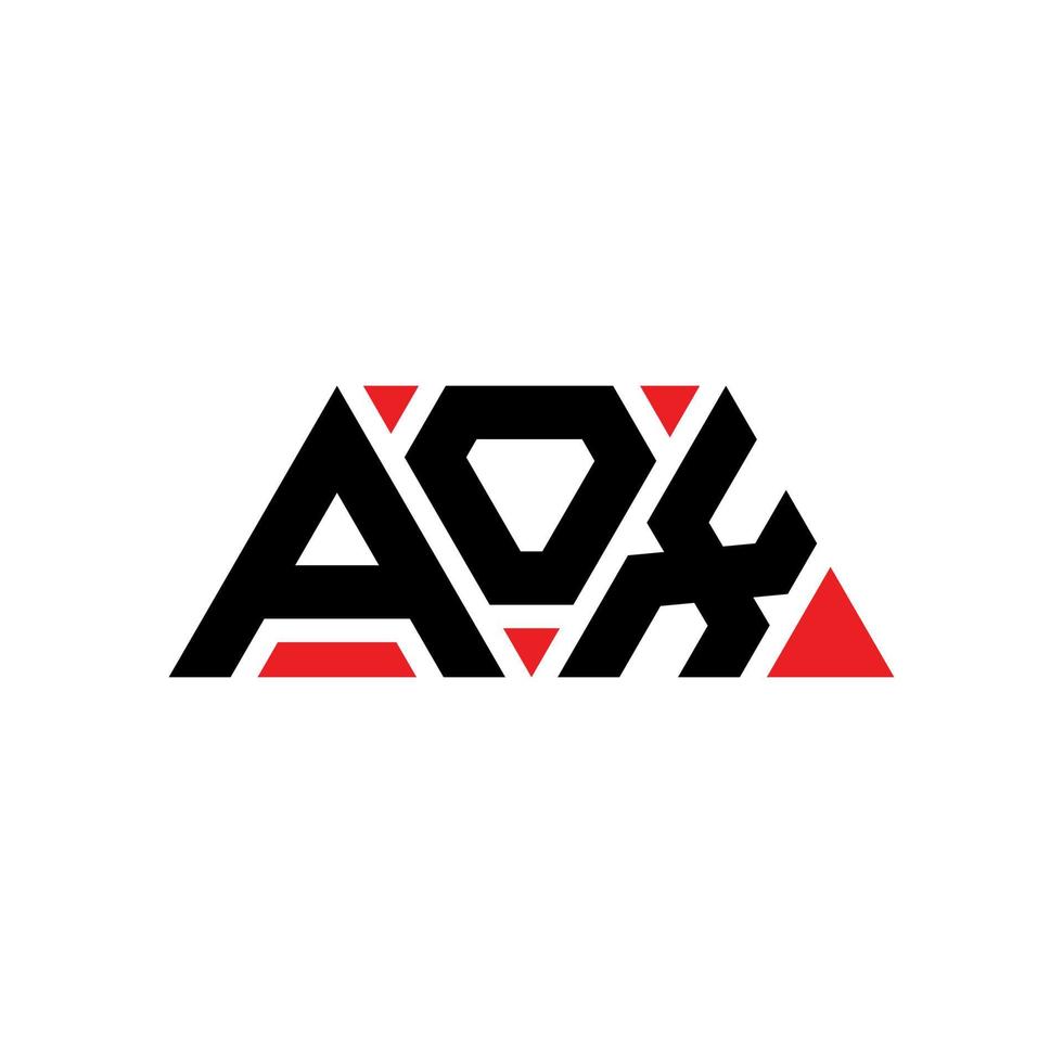 aox triangel bokstavslogotypdesign med triangelform. aox triangel logotyp design monogram. aox triangel vektor logotyp mall med röd färg. aox triangulär logotyp enkel, elegant och lyxig logotyp. aox