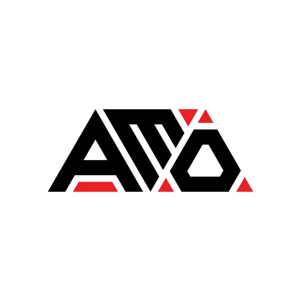 Amo-Dreieck-Buchstaben-Logo-Design mit Dreiecksform. Amo-Dreieck-Logo-Design-Monogramm. Amo-Dreieck-Vektor-Logo-Vorlage mit roter Farbe. amo dreieckiges Logo einfaches, elegantes und luxuriöses Logo. am vektor