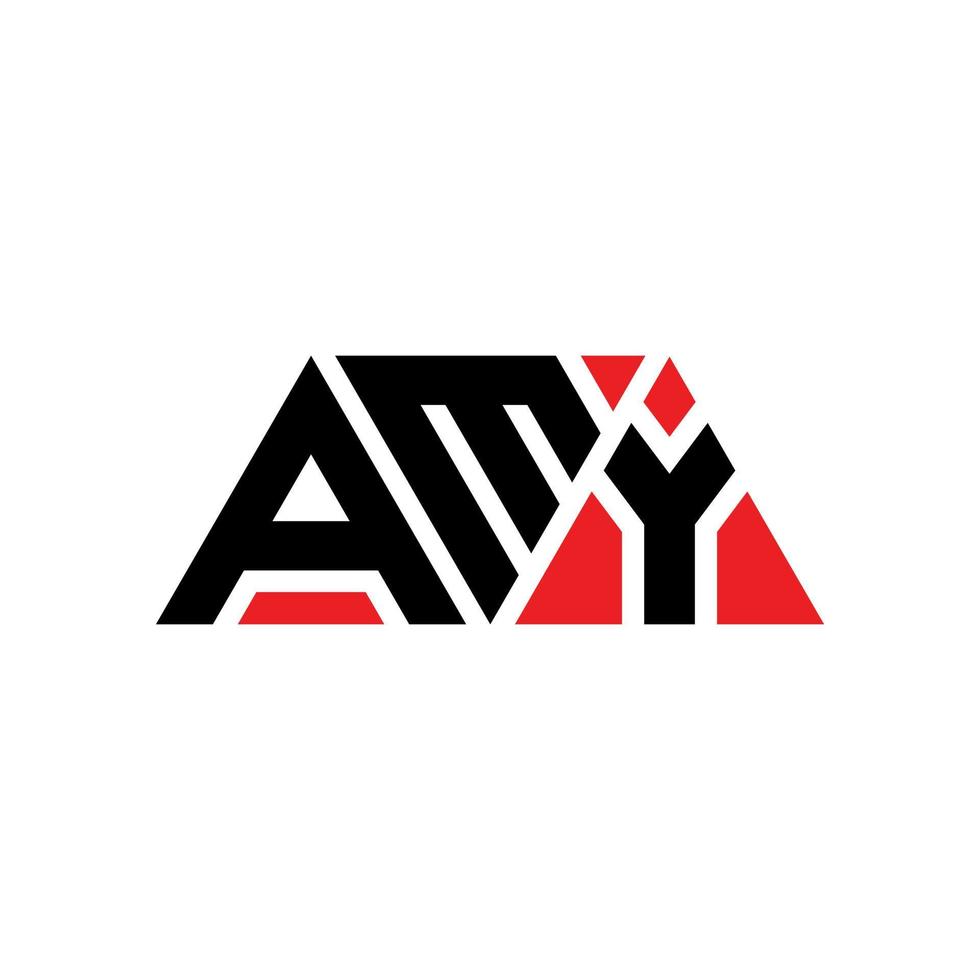 Amy Logo-Design mit Dreiecksbuchstaben und Dreiecksform. Amy-Dreieck-Logo-Design-Monogramm. Amy-Dreieck-Vektor-Logo-Vorlage mit roter Farbe. Amy dreieckiges Logo einfaches, elegantes und luxuriöses Logo. amy vektor