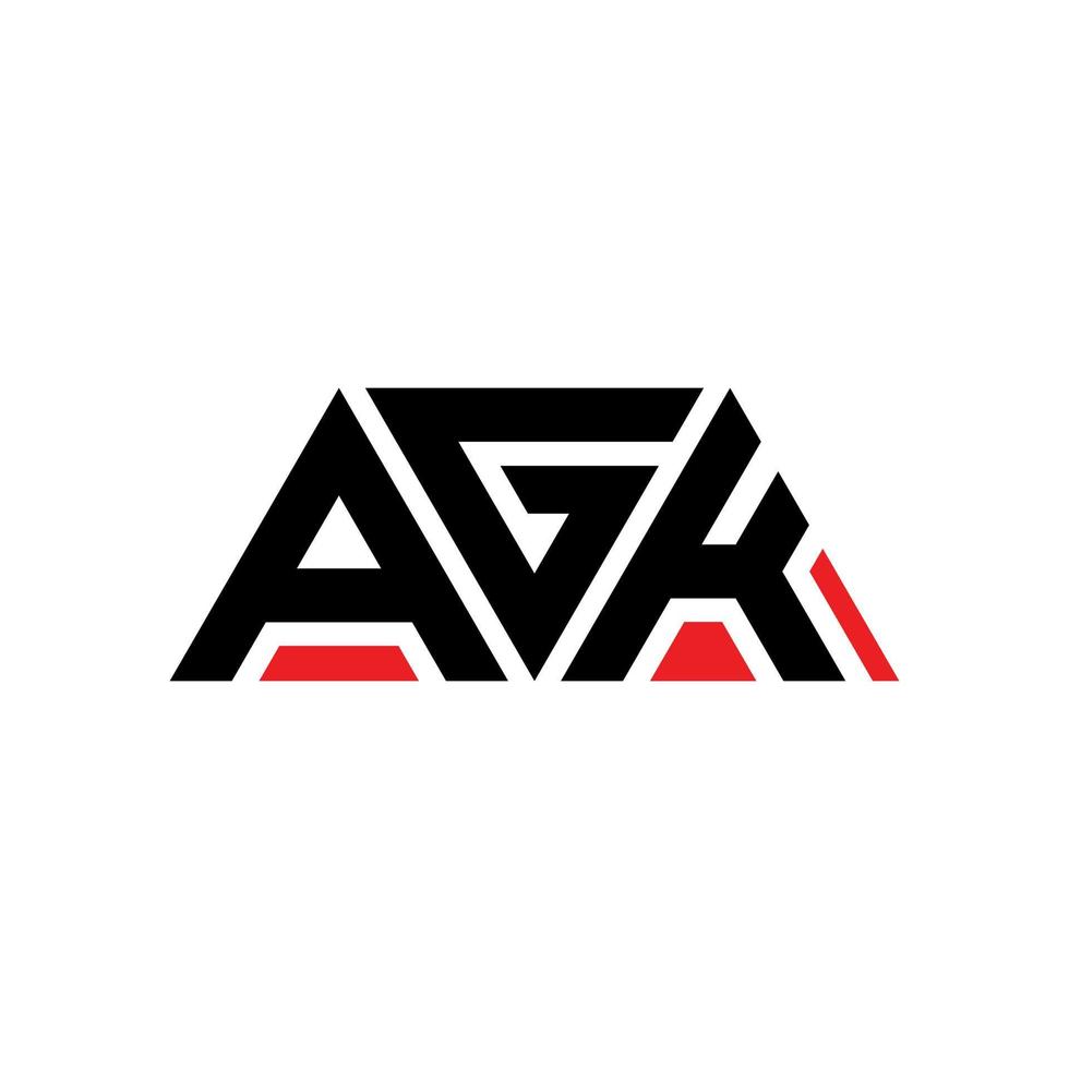 agk-Dreieck-Buchstaben-Logo-Design mit Dreiecksform. AGK-Dreieck-Logo-Design-Monogramm. agk-Dreieck-Vektor-Logo-Vorlage mit roter Farbe. agk dreieckiges logo einfaches, elegantes und luxuriöses logo. agk vektor