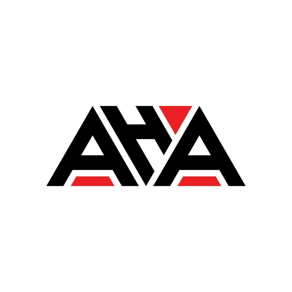 aha-Dreieck-Buchstaben-Logo-Design mit Dreiecksform. Aha-Dreieck-Logo-Design-Monogramm. Aha-Dreieck-Vektor-Logo-Vorlage mit roter Farbe. aha dreieckiges Logo einfaches, elegantes und luxuriöses Logo. Aha vektor