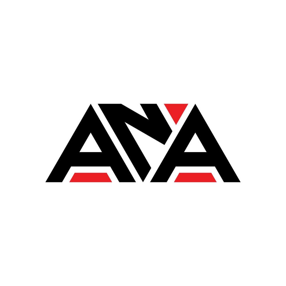 Ana-Dreieck-Buchstaben-Logo-Design mit Dreiecksform. Ana-Dreieck-Logo-Design-Monogramm. Ana-Dreieck-Vektor-Logo-Vorlage mit roter Farbe. ana dreieckiges Logo einfaches, elegantes und luxuriöses Logo. Ana vektor