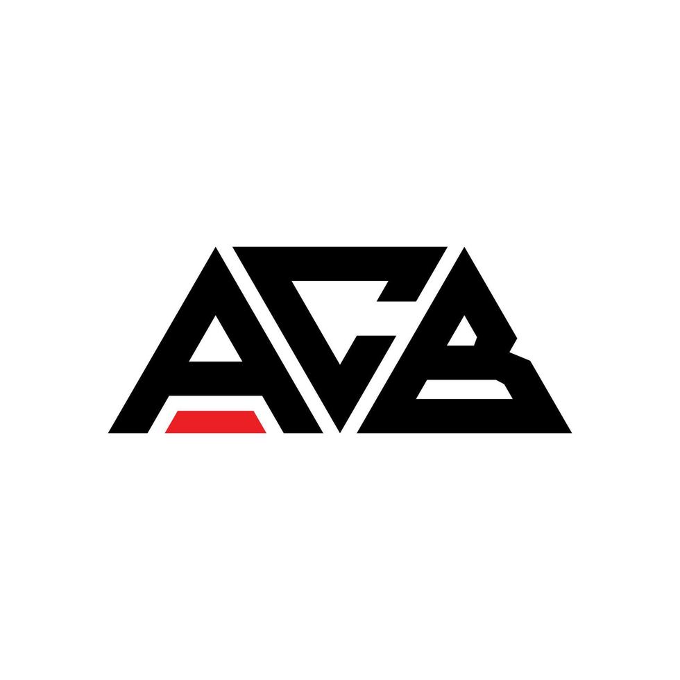 acb-Dreieck-Buchstaben-Logo-Design mit Dreiecksform. acb-Dreieck-Logo-Design-Monogramm. acb-Dreieck-Vektor-Logo-Vorlage mit roter Farbe. acb dreieckiges Logo einfaches, elegantes und luxuriöses Logo. acb vektor