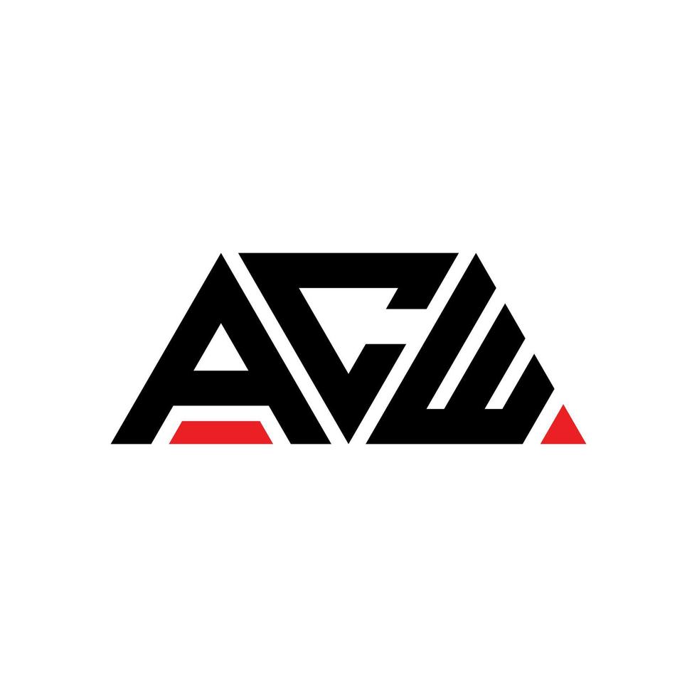acw-Dreieck-Buchstaben-Logo-Design mit Dreiecksform. acw-Dreieck-Logo-Design-Monogramm. acw-Dreieck-Vektor-Logo-Vorlage mit roter Farbe. acw dreieckiges Logo einfaches, elegantes und luxuriöses Logo. acw vektor