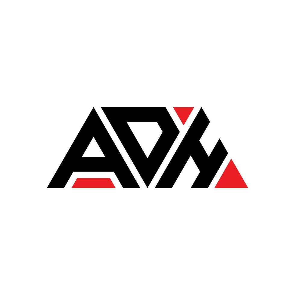 adh-Dreieck-Buchstaben-Logo-Design mit Dreiecksform. adh-Dreieck-Logo-Design-Monogramm. adh-Dreieck-Vektor-Logo-Vorlage mit roter Farbe. adh dreieckiges Logo einfaches, elegantes und luxuriöses Logo. adh vektor