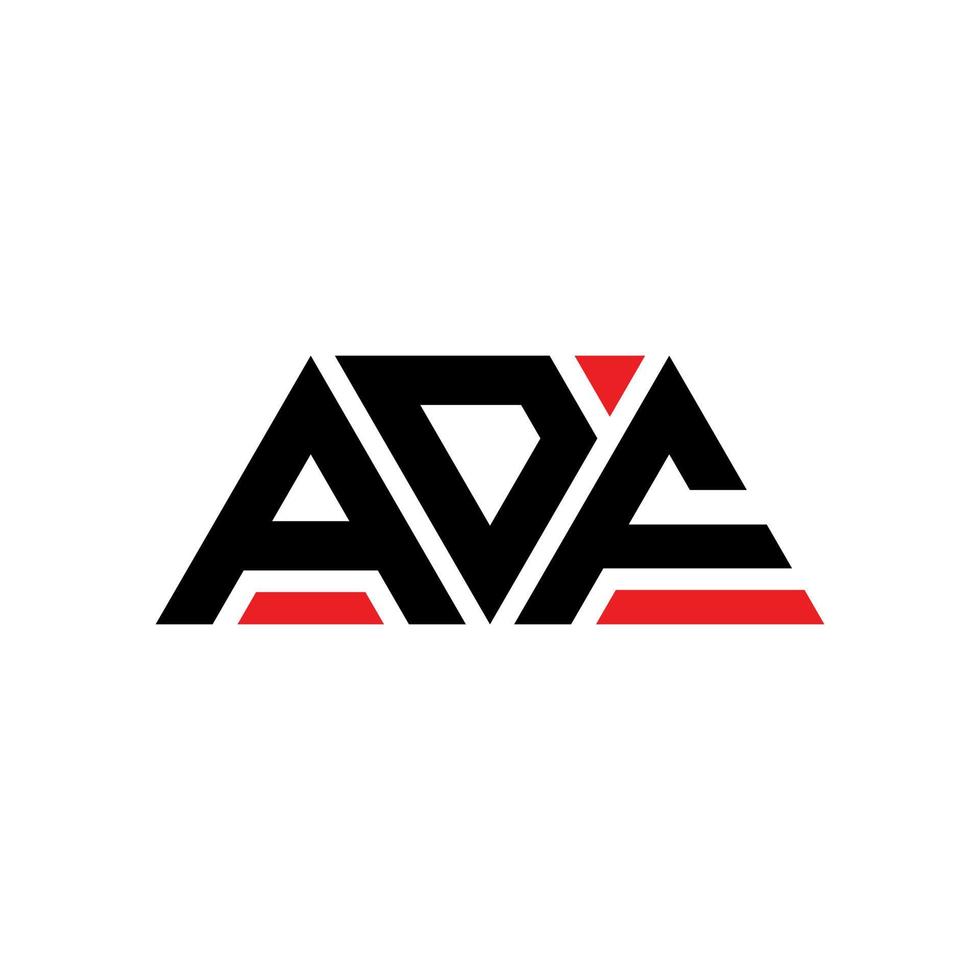 adf-Dreieck-Buchstaben-Logo-Design mit Dreiecksform. Adf-Dreieck-Logo-Design-Monogramm. Adf-Dreieck-Vektor-Logo-Vorlage mit roter Farbe. adf dreieckiges Logo einfaches, elegantes und luxuriöses Logo. adf vektor
