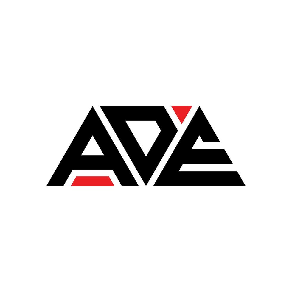 ade-Dreieck-Buchstaben-Logo-Design mit Dreiecksform. ade-Dreieck-Logo-Design-Monogramm. ade-Dreieck-Vektor-Logo-Vorlage mit roter Farbe. ade dreieckiges Logo einfaches, elegantes und luxuriöses Logo. ade vektor
