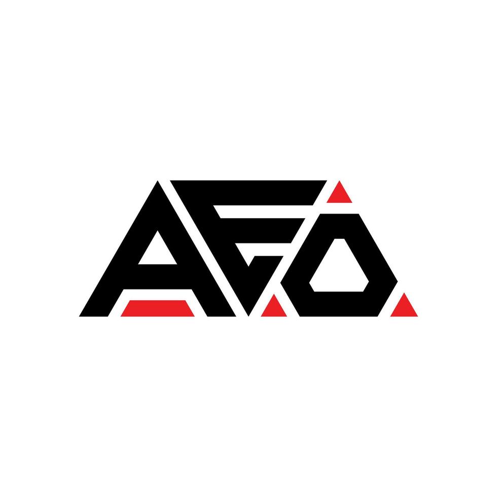 aeo-Dreieck-Buchstaben-Logo-Design mit Dreiecksform. Aeo-Dreieck-Logo-Design-Monogramm. AEO-Dreieck-Vektor-Logo-Vorlage mit roter Farbe. aeo dreieckiges Logo einfaches, elegantes und luxuriöses Logo. äh vektor