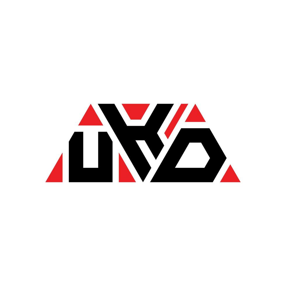 ukd-Dreieck-Buchstaben-Logo-Design mit Dreiecksform. UKD-Dreieck-Logo-Design-Monogramm. Ukd-Dreieck-Vektor-Logo-Vorlage mit roter Farbe. ukd dreieckiges logo einfaches, elegantes und luxuriöses logo. ukd vektor