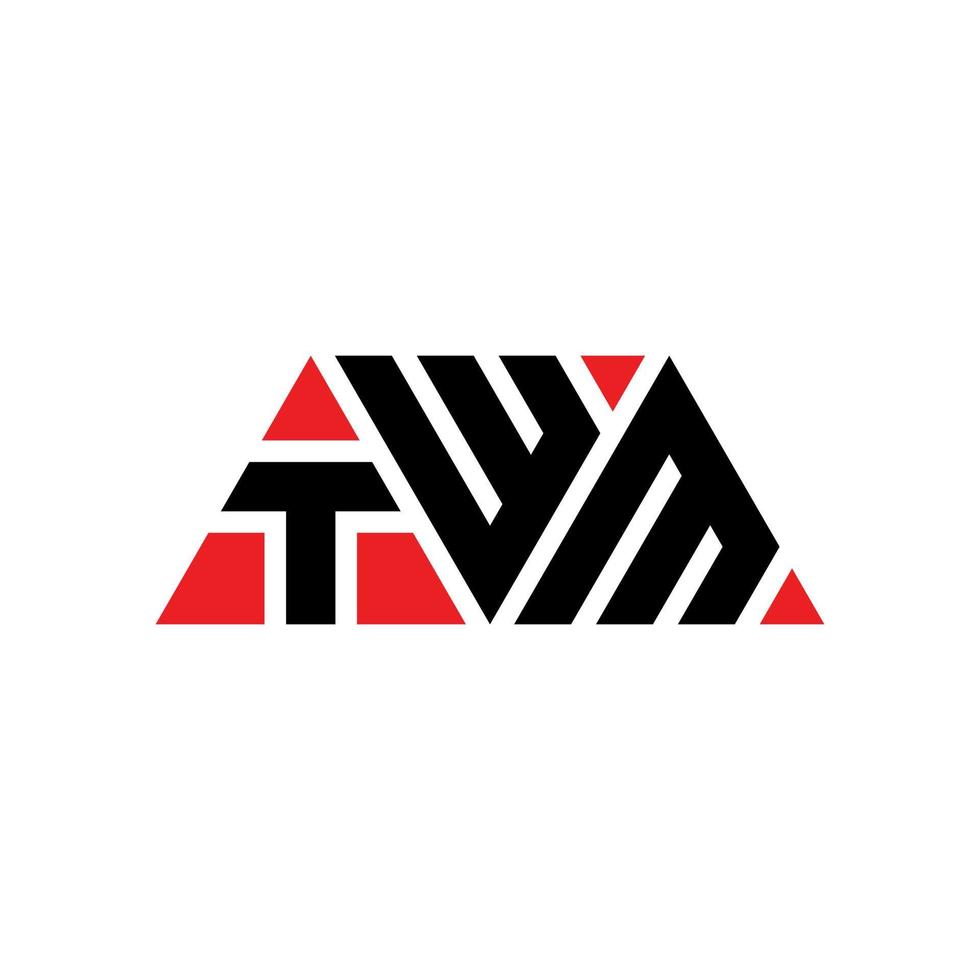 twm Dreiecksbuchstaben-Logo-Design mit Dreiecksform. TWM-Dreieck-Logo-Design-Monogramm. TWM-Dreieck-Vektor-Logo-Vorlage mit roter Farbe. twm dreieckiges Logo einfaches, elegantes und luxuriöses Logo. twm vektor
