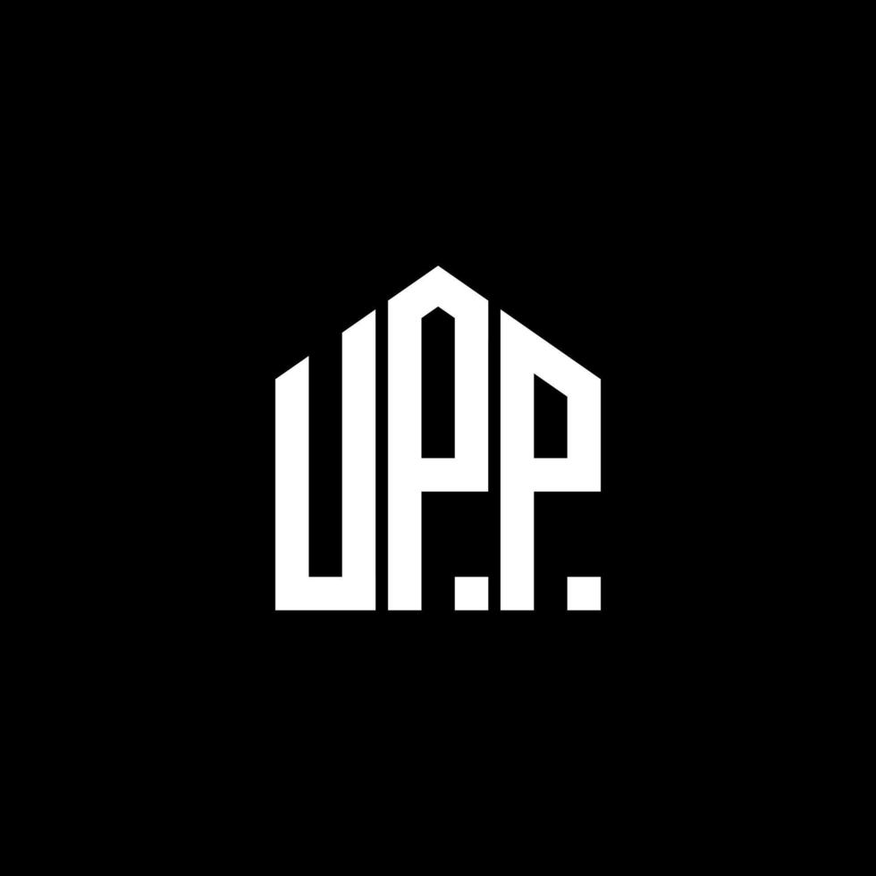 upp-Buchstaben-Logo-Design auf schwarzem Hintergrund. upp kreative Initialen schreiben Logo-Konzept. upp Briefgestaltung. vektor