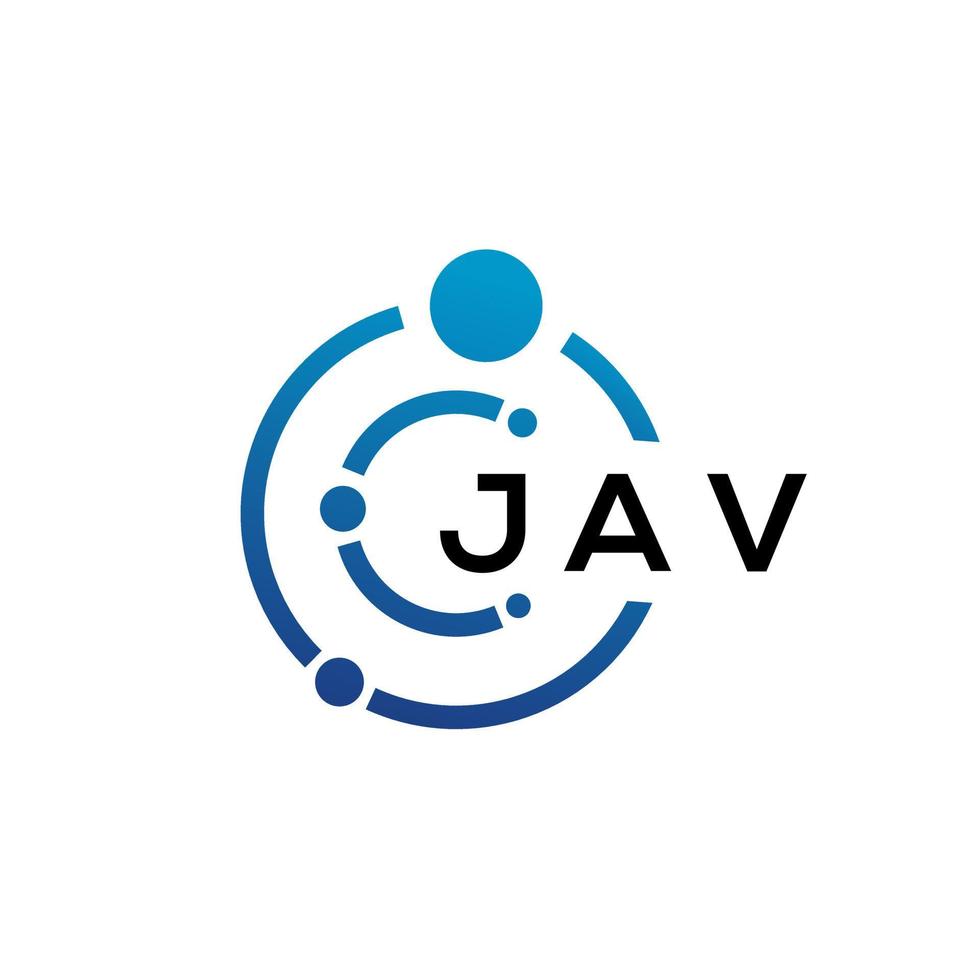 Jav-Brief-Technologie-Logo-Design auf weißem Hintergrund. jav kreative Initialen schreiben es Logo-Konzept. jav Briefgestaltung. vektor